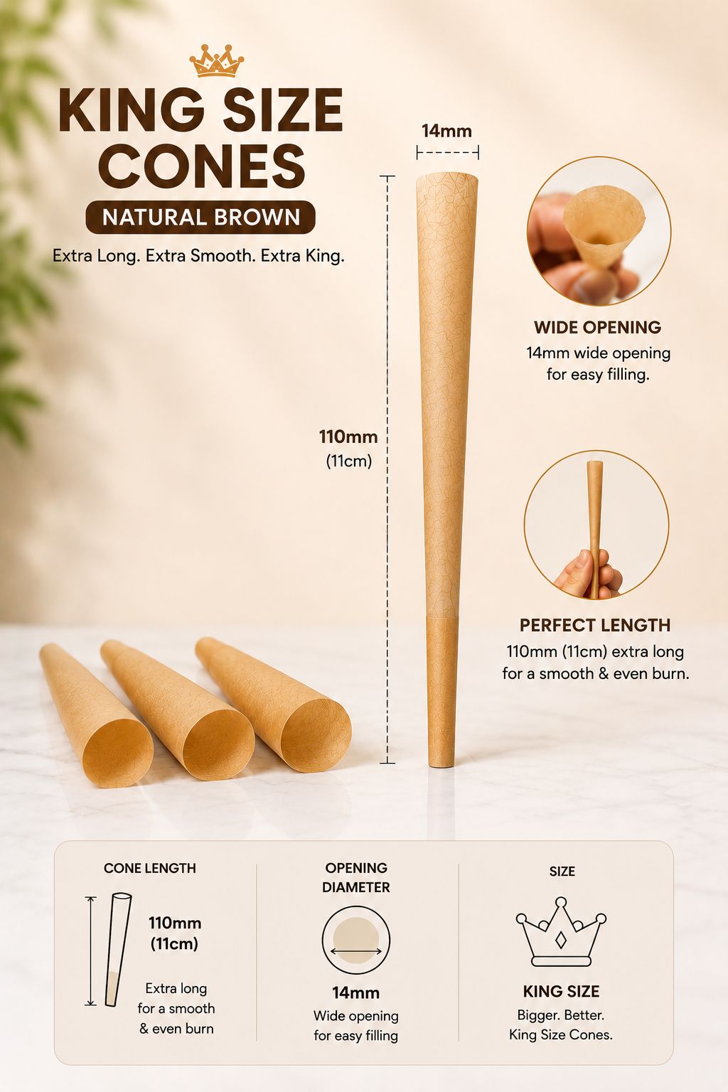 LYF Platinum Pre Roll King Size Cones Variety Bundle, 8 Packs, Natural Brown, Blueberry, Goji Berry & Chocolate, 3 Cones per Pack, 24 Total
