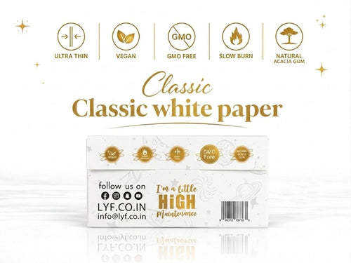 6 Booklets - LYF Platinum King Size Slim Rolling Paper - Ultra-Thin + Tips, Tray & 204 Paper