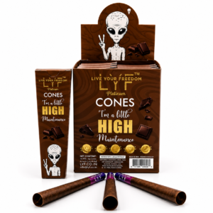 LYF Platinum Chocolate Flavour King Size Cones, 110mm, Pack of 30, Natural, Vegan, 100% Plant Fiber Material