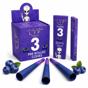 LYF Platinum Blueberry Flavour King Size Pre-Rolled Cones