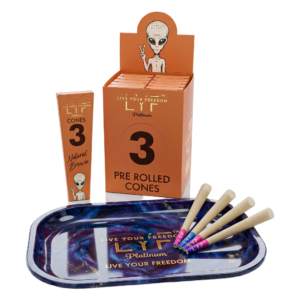 LYF Platinum Natural Unrefined Pre Roll King Size Cones 110mm, Pack of 30, Vegan, 100% Plant Fiber Material, Chlorine & Chemical Free