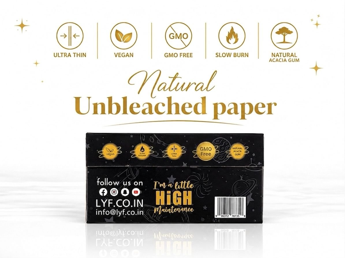 15 Booklets - LYF Platinum Unbleached, King size slim Rolling paper, 34 Papers 34 Filters- Ultra-Thin + Tips, Tray & 510 Papers - Image 2